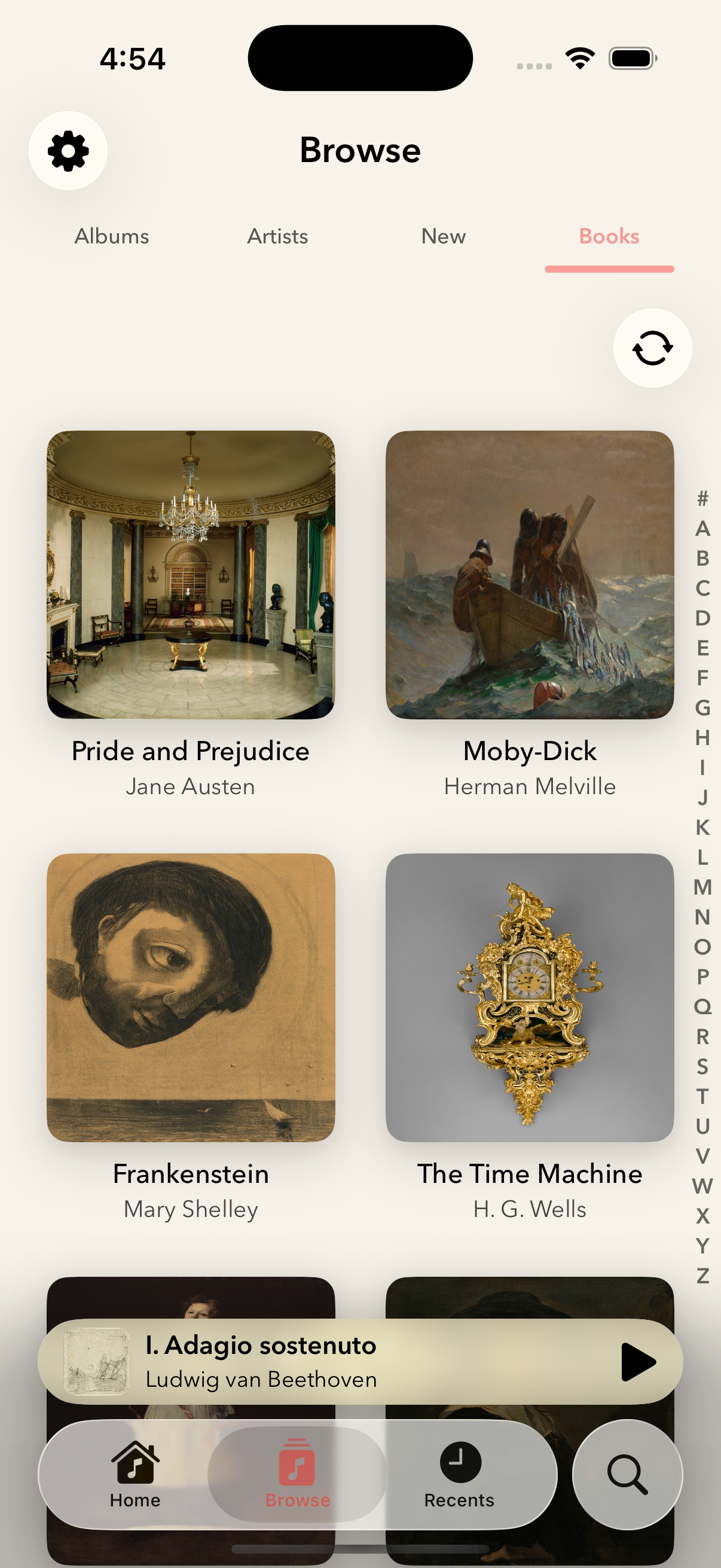 Interlude books view.
