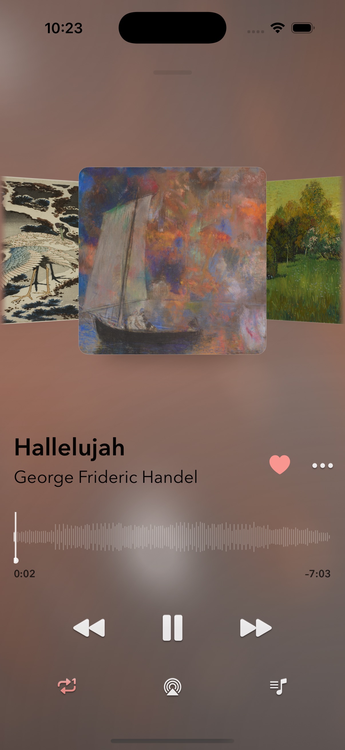 Interlude Now Playing with Cover Flow artwork.